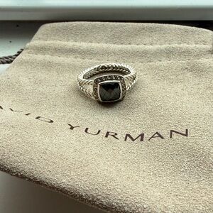 David Yurman Petite Albion Ring Hematite with Diamonds